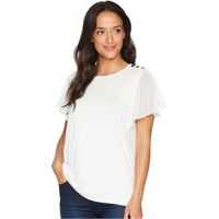 Bluze Flutter Sleeve Top w/ Buttons Femei