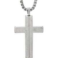 Coliere Splitting Cross Necklace with 18" Box Chain Barbati