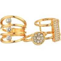 Inele Three-Piece Ring Set with Crystal Stones Femei
