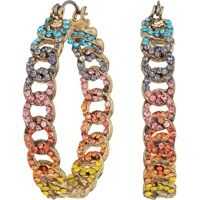 Cercei Curb Hoop Hinge Earrings Femei