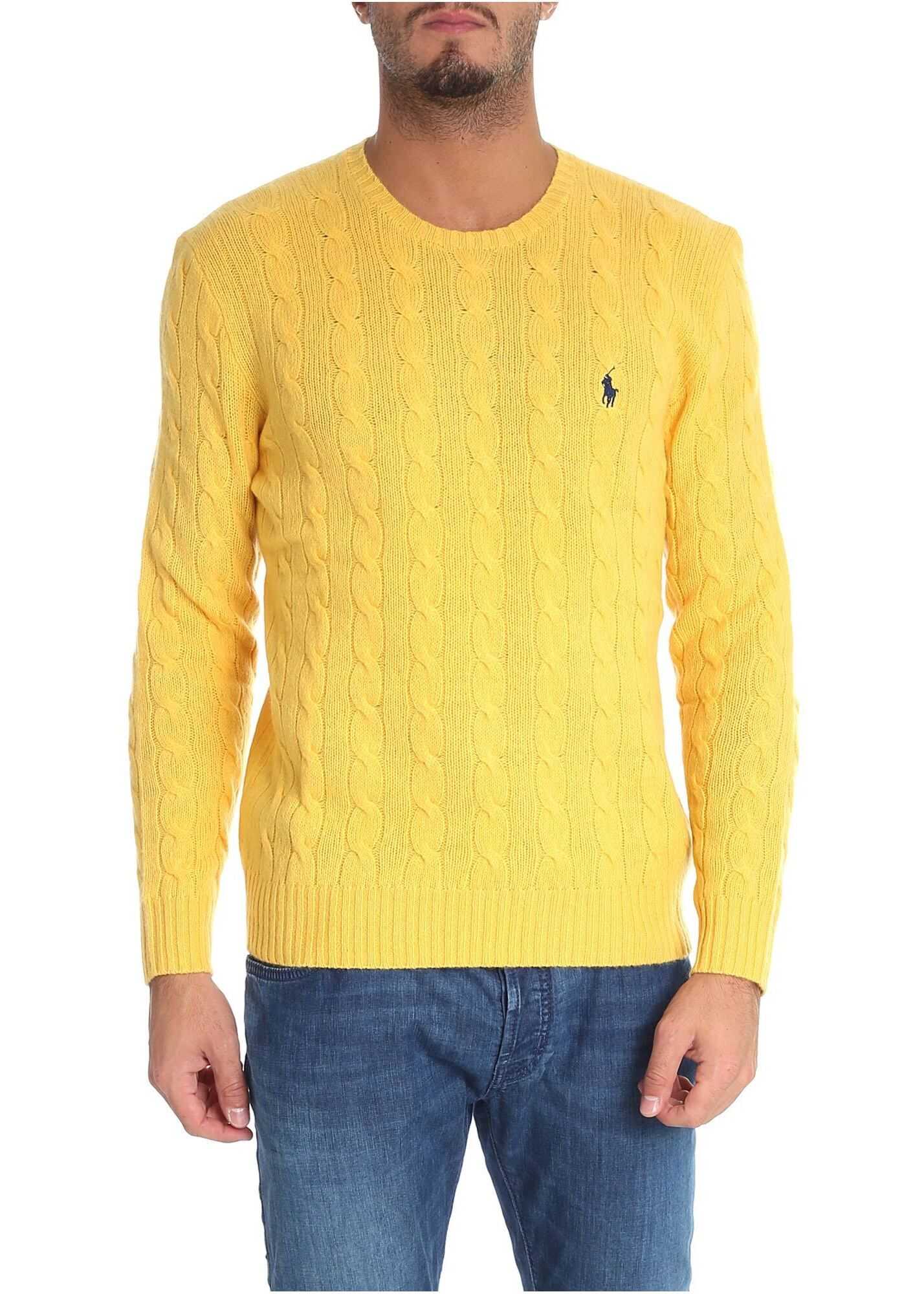 Ralph Lauren Yellow Cable Knitted Pullover Yellow