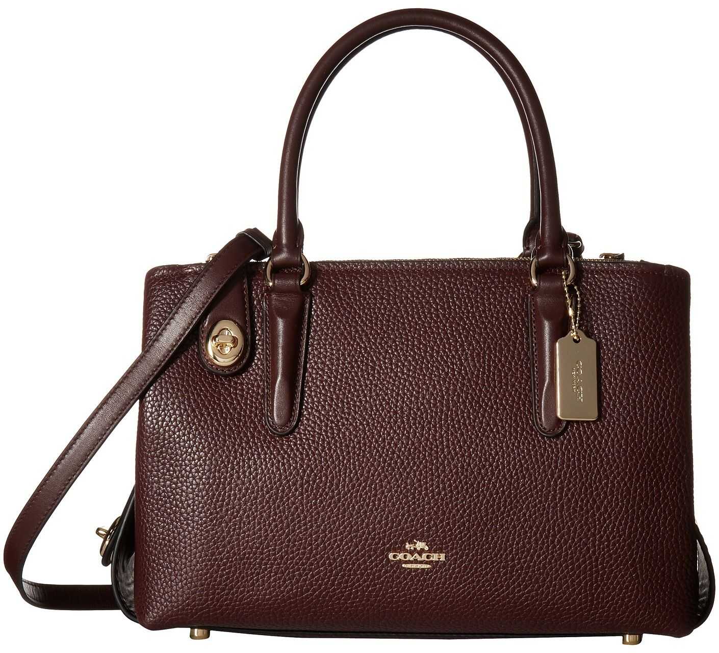 COACH Pebbled Brooklyn 28 Carryall LI/Oxblood