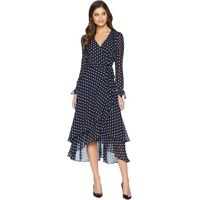 Rochii Betsey Johnson Long Sleeve Dot Wrap Dress