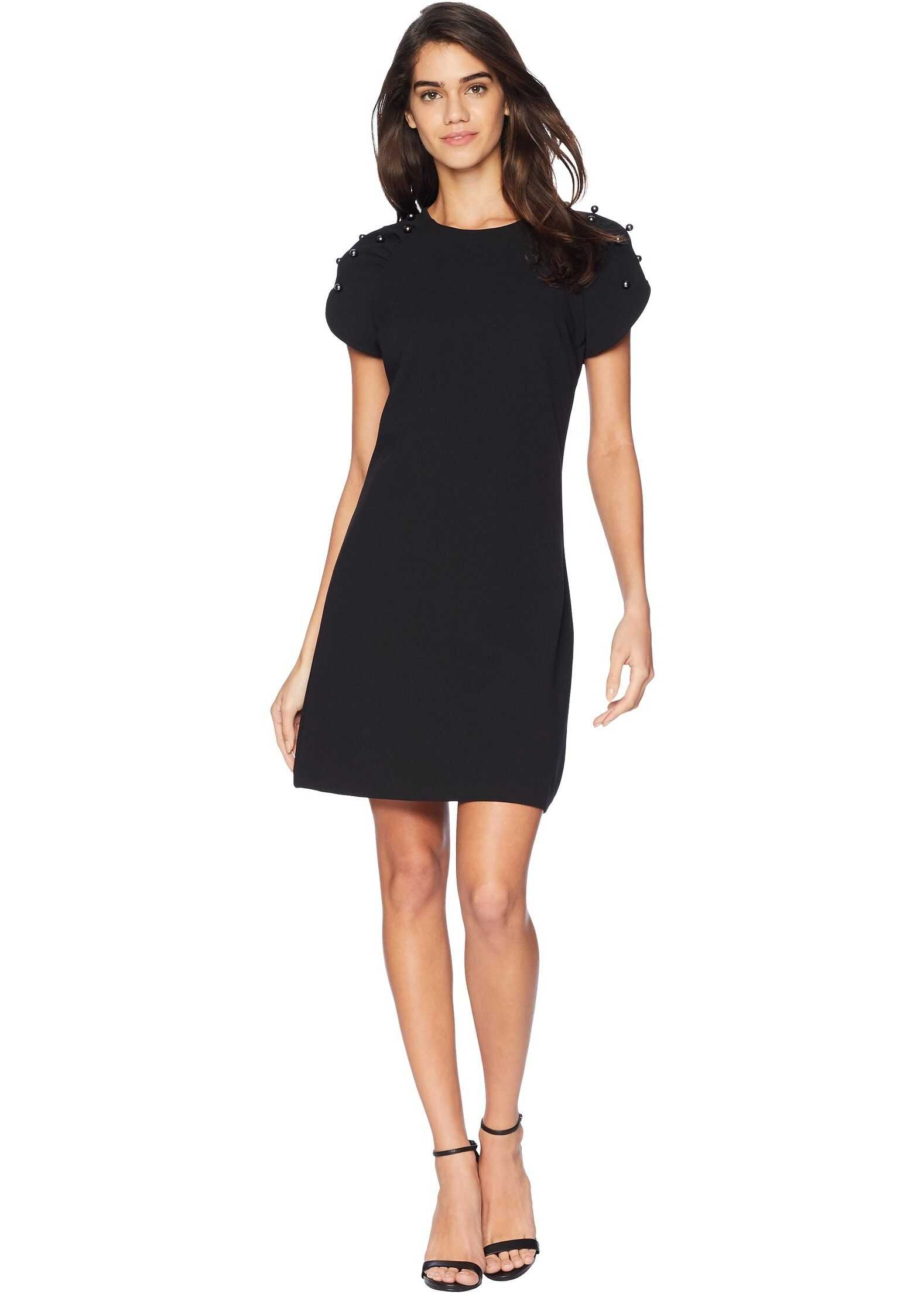 Betsey Johnson Dress w/ Pearls on Sleeve Black