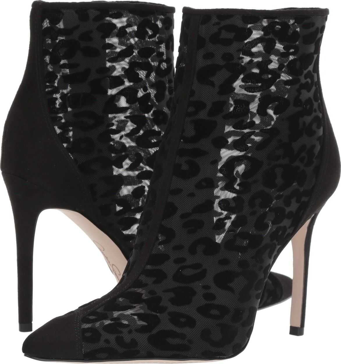 Jessica Simpson Prestin Black Leopard Flocked Mesh