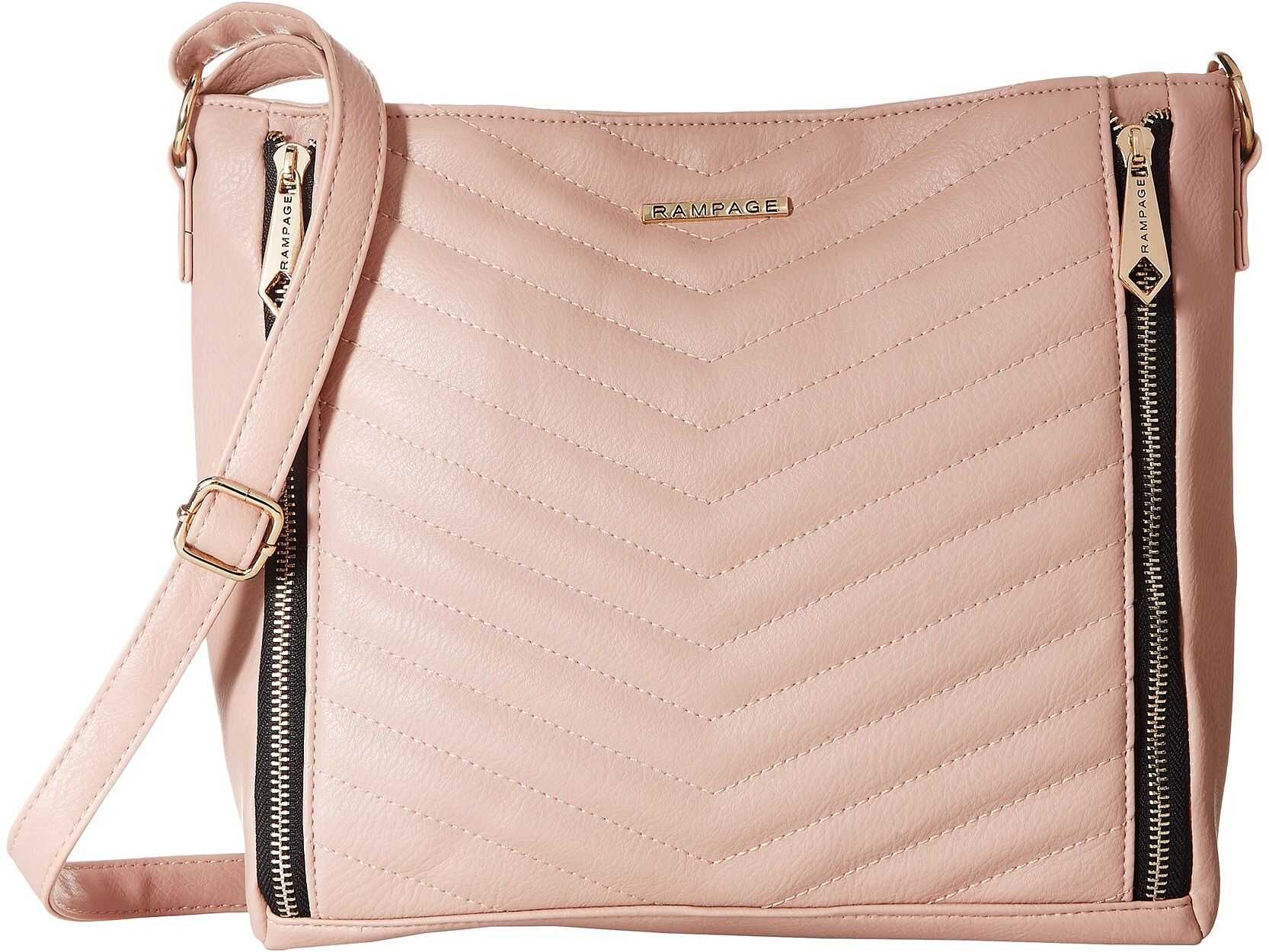 Rampage Chevron Quilted Hobo Blush
