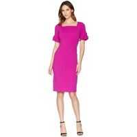 Rochii elegante Midi Length Crepe Dress with Flutter Sleeve Femei