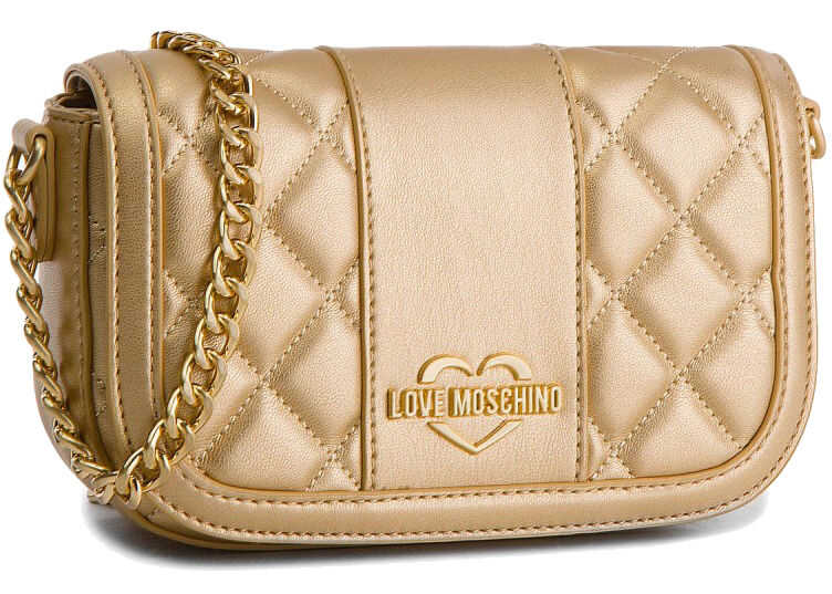 LOVE Moschino Polyurethane Shoulder Bag GOLD