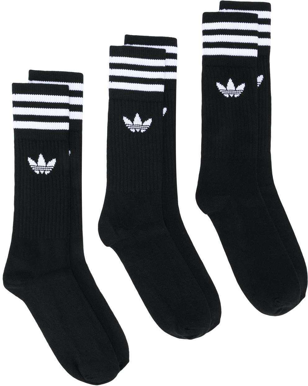 adidas Solid Crew Socks 3 Pack BLACK