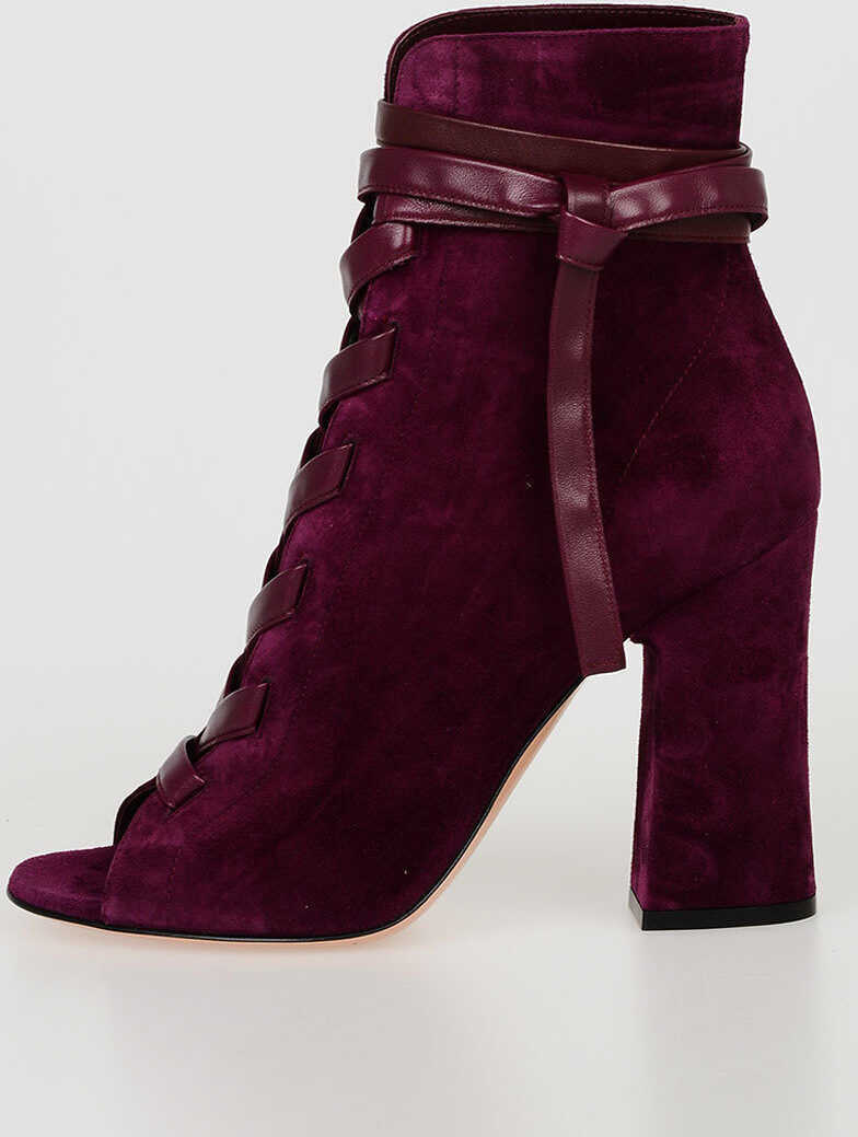Gianvito Rossi 11cm Leather FRASER Boots VIOLET