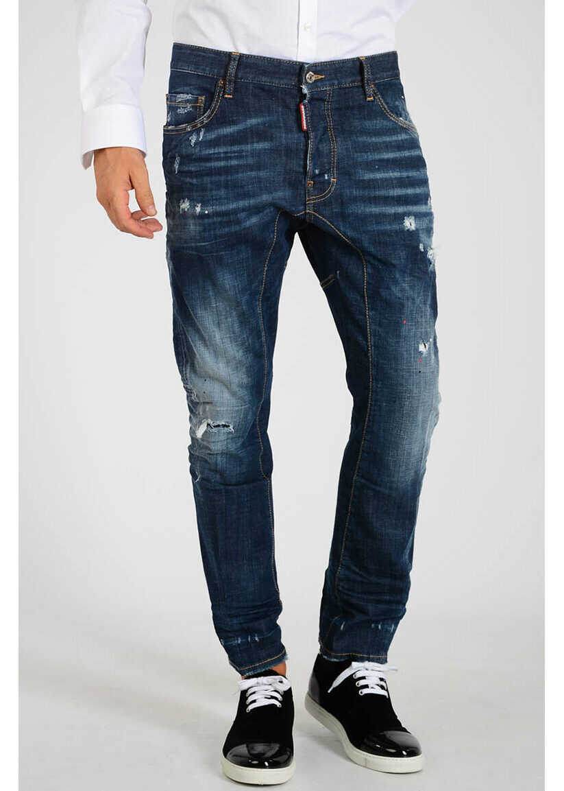 DSQUARED2 17cm Stretch Denim TIDY BIKER Jeans BLUE