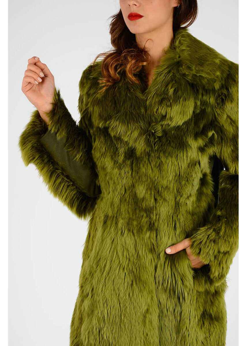 Paltoane Maison Margiela Mm1 Alpaca Real Fur Coat Green Femei (BM 6231103) 3