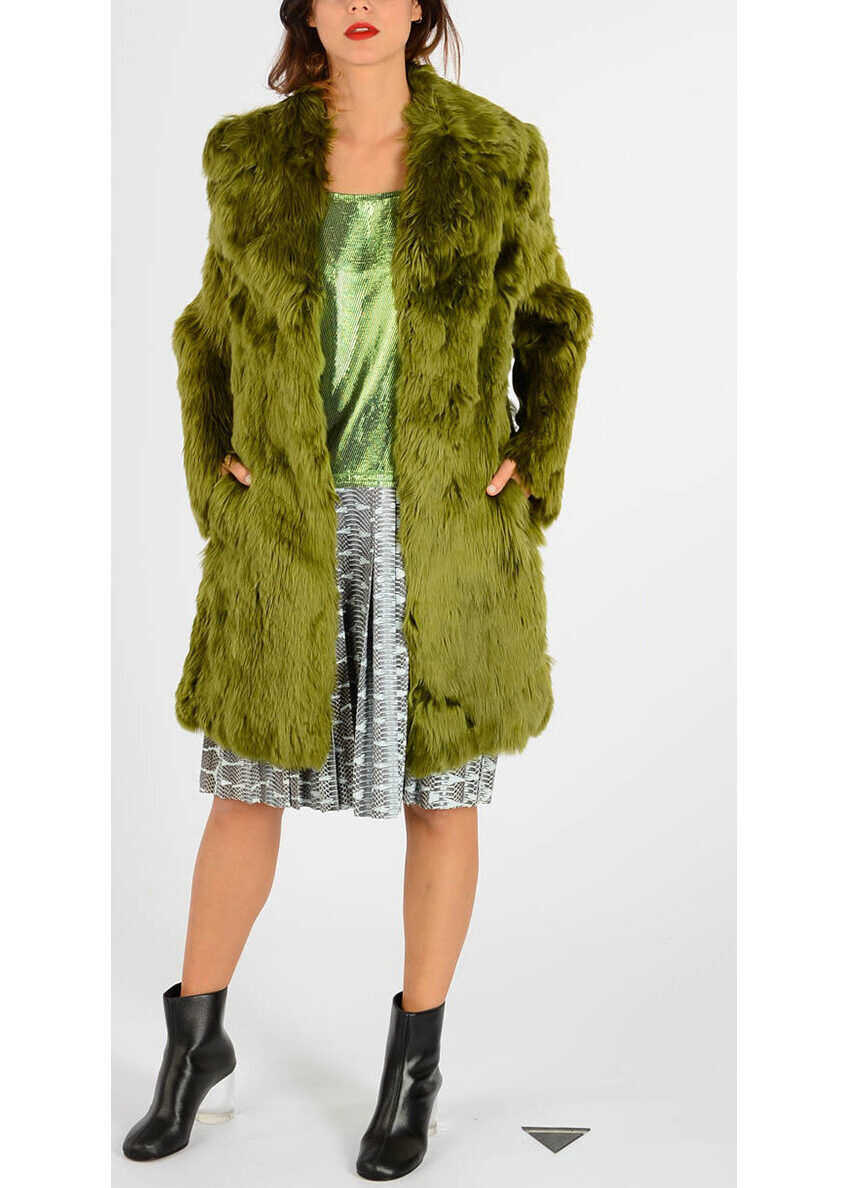 Paltoane Maison Margiela Mm1 Alpaca Real Fur Coat Green Femei (BM 6231103) 4