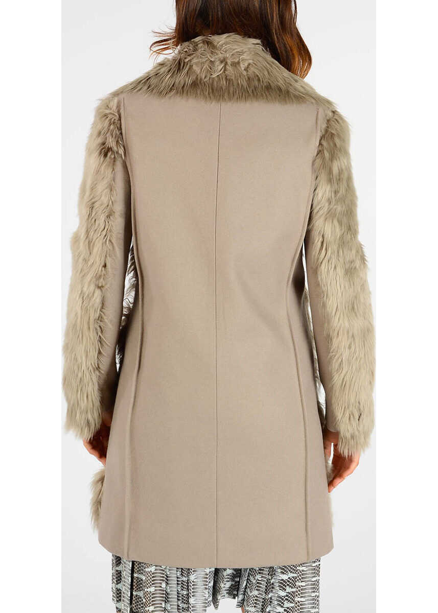 Paltoane Maison Margiela Mm1 Alpaca Real Fur Coat Beige Femei (BM 6231115) 2