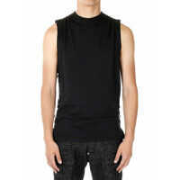 Tricouri Sleeveless LONG COOL T-shirt with Leather Details Barbati