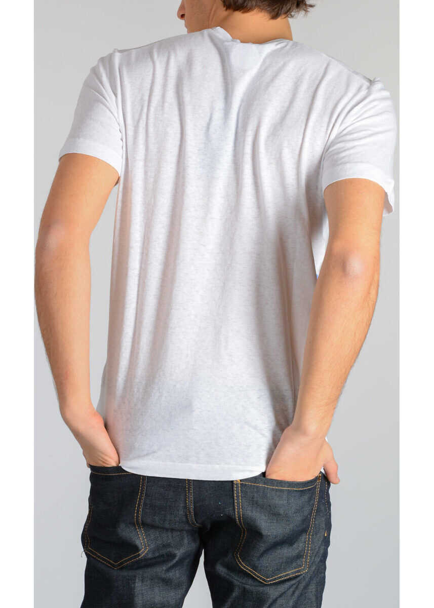 Tricouri DSQUARED2 Shot Cotton Printed T-Shirt White Barbati (BM 6237508) 2