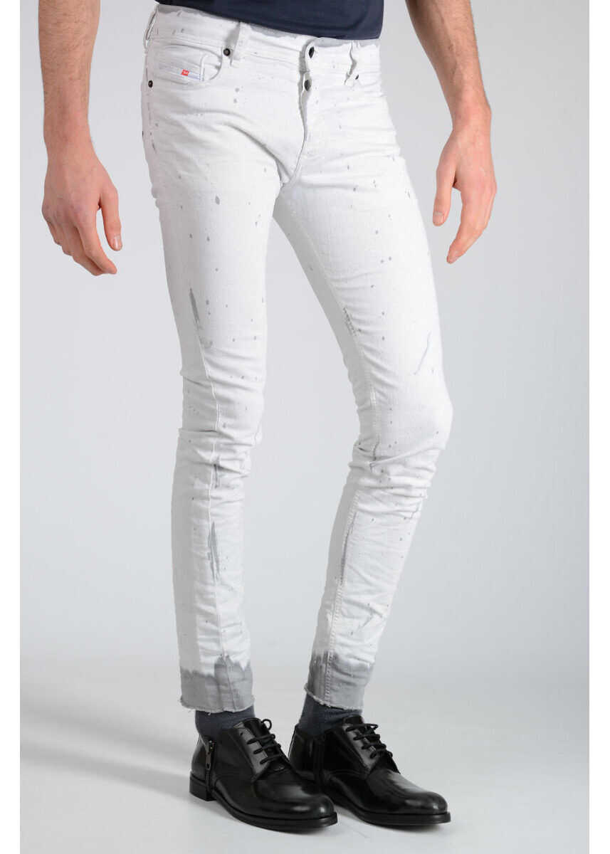 Diesel 15cm Stretch Denim SLEENKER Jeans WHITE