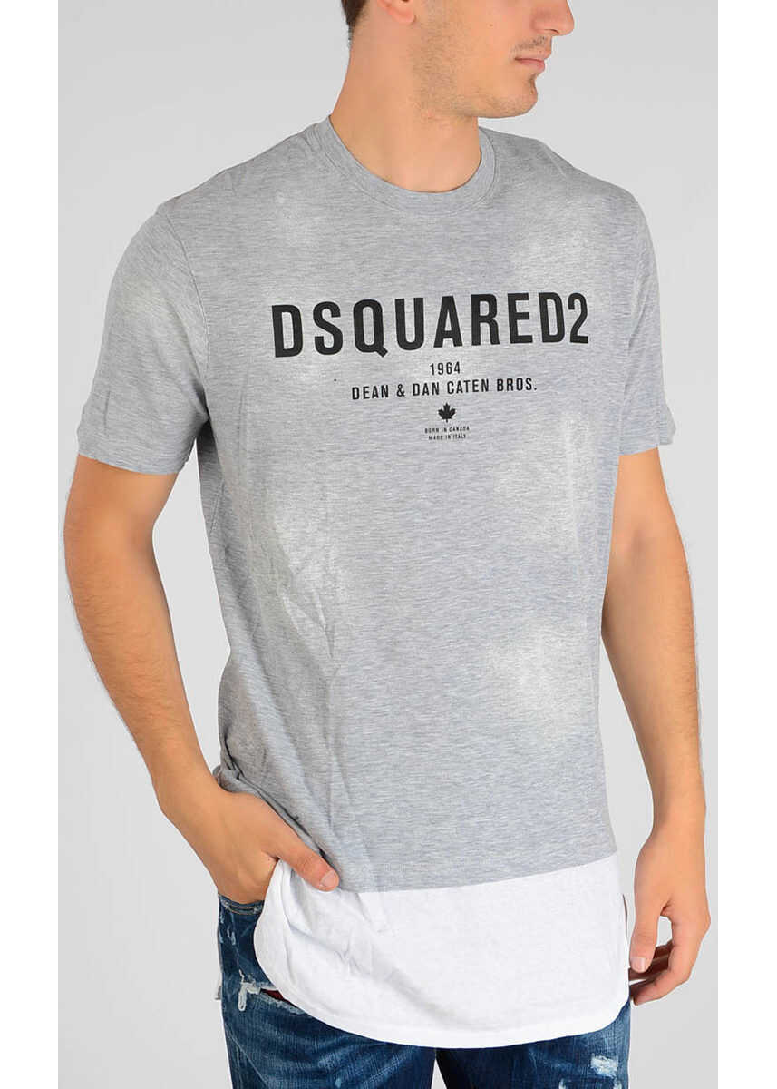 DSQUARED2 Cotton blend T-shirt GRAY