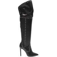 Ghete & Cizme Black Nappa And Studs Cuissard Boots Femei