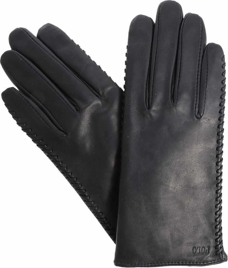 Ralph Lauren Black Leather Gloves Black