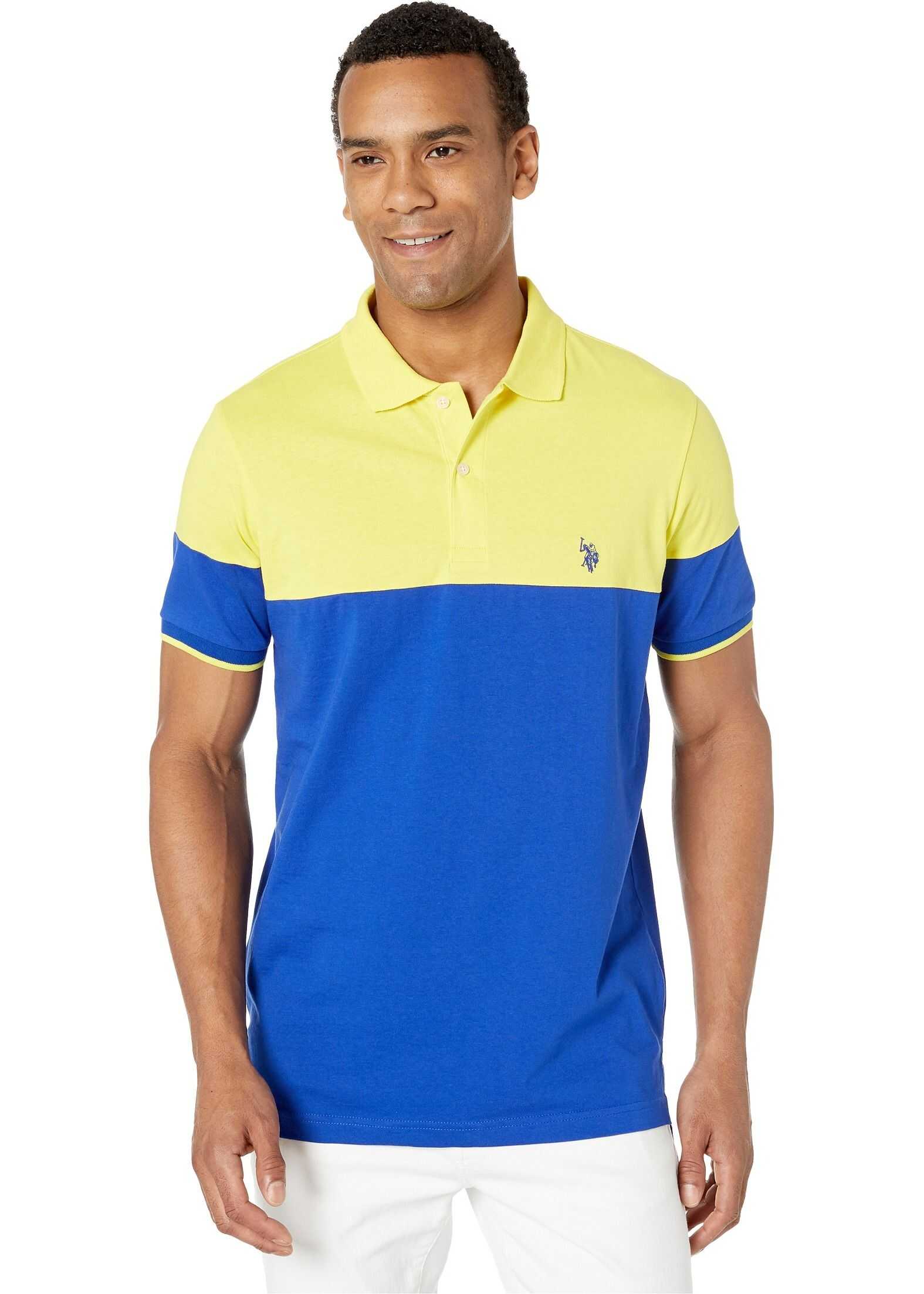 U.S. POLO ASSN. Color Block Jersey Polo Laser Yellow