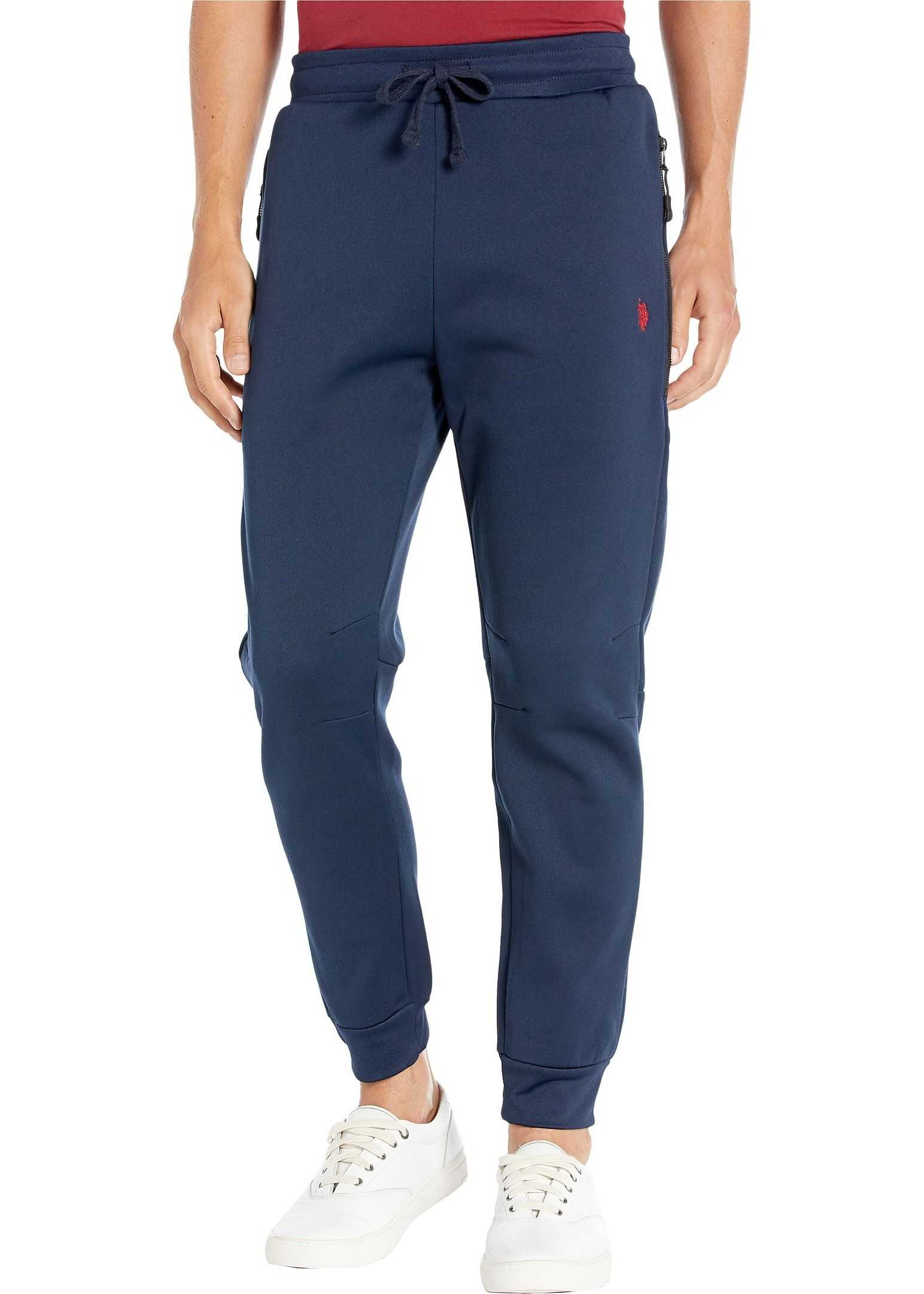 U.S. POLO ASSN. Fleece Joggers with Side Zip Pockets Classic Navy 2