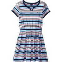 Rochii Yarn-Dye Stripe Jersey Dress with Solid Trim (Big Kids) Fete