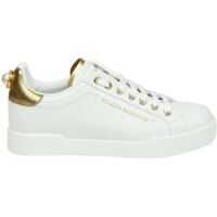 Sneakers Dolce & Gabbana White And Gold Sneakers With Logo