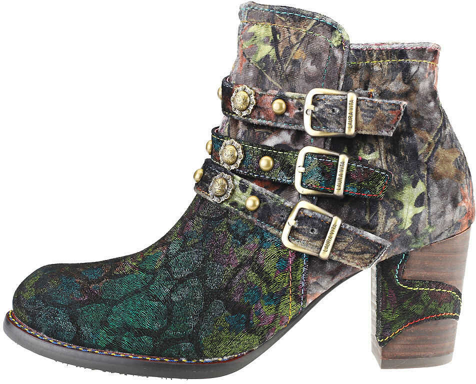 Laura Vita Anna 128 Ankle Boots In Khaki Multicolour Green