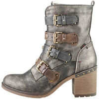 Ghete & Cizme Multi Buckle Heeled Ankle Boots In Bronze Femei