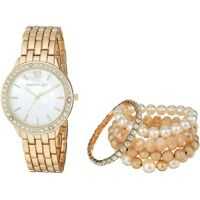 Ceasuri Fashion Madden Girl Watch with Stretch Bracelet Set SMGS018 Femei