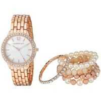 Ceasuri Fashion Madden Girl Watch with Stretch Bracelet Set SMGS018 Femei
