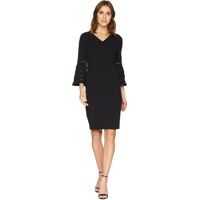 Rochii V-Neck Sheath Dress with Faggotting Trim Bell Sleeve CD8C19MH* Femei