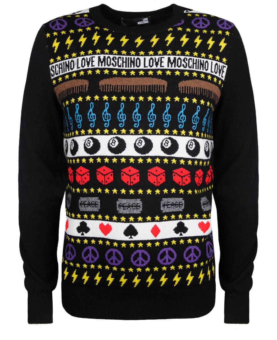 LOVE Moschino M Czarny, Wielokolorowy