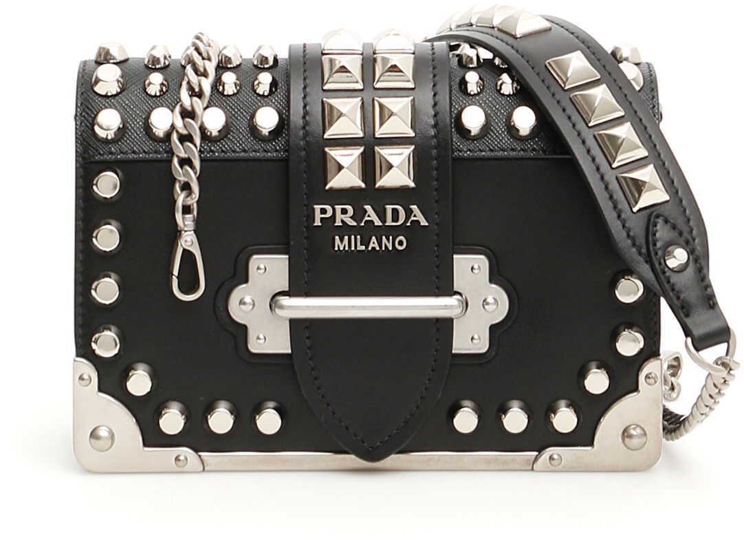 Prada Studded Cahier Bag NERO