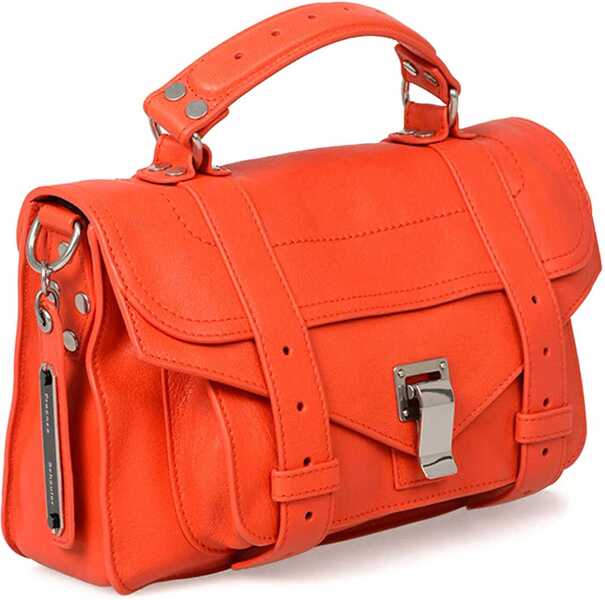 Genti de mana Proenza Schouler Leather Ps1 Tiny Lux Satchel Bag Orange Femei (BM 6327953) 2