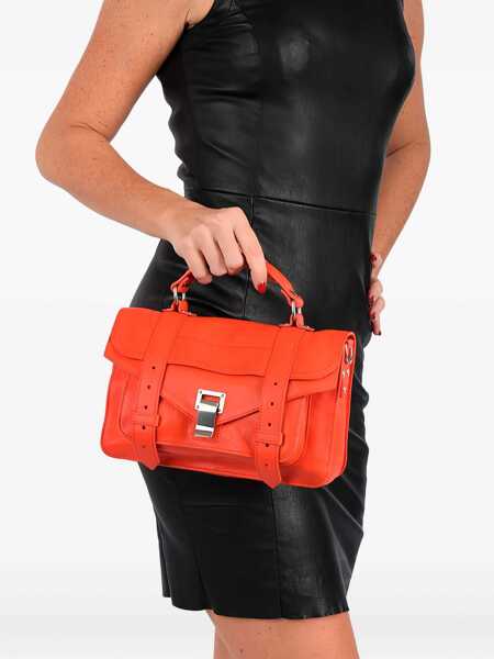 Genti de mana Proenza Schouler Leather Ps1 Tiny Lux Satchel Bag Orange Femei (BM 6327953) 5