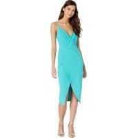 Rochii elegante Scuba Crepe V-Neck Faux Wrap Dress Femei