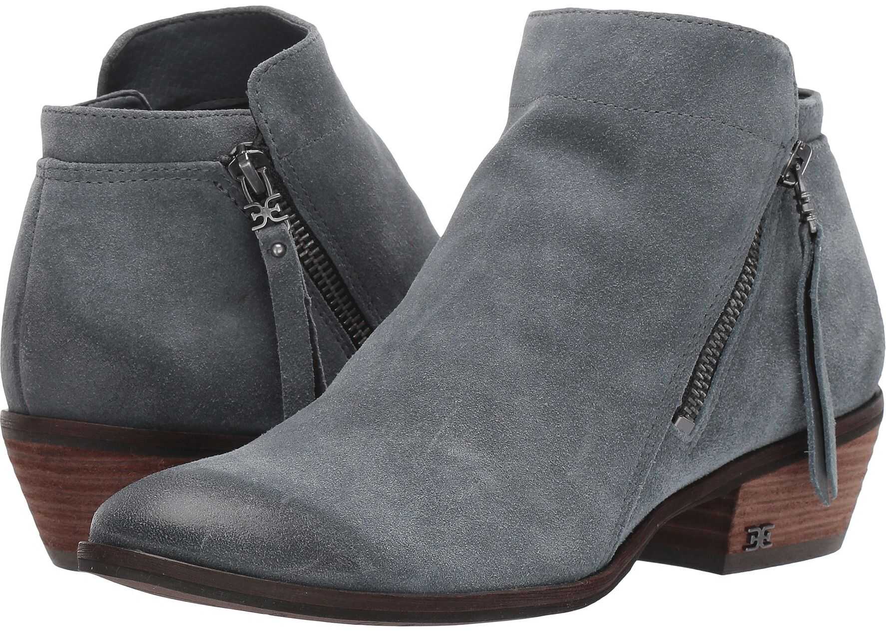 Sam Edelman Packer Grey Iris Resinato Velutto Suede Leather