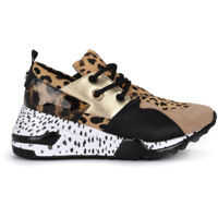 Tenisi & Adidasi Steve Madden Cliff Animal Spotted Leather And Cow Hair Sneaker