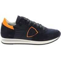 Tenisi & Adidasi Tropez L Blue Sneakers With Neon Orange Detail Barbati
