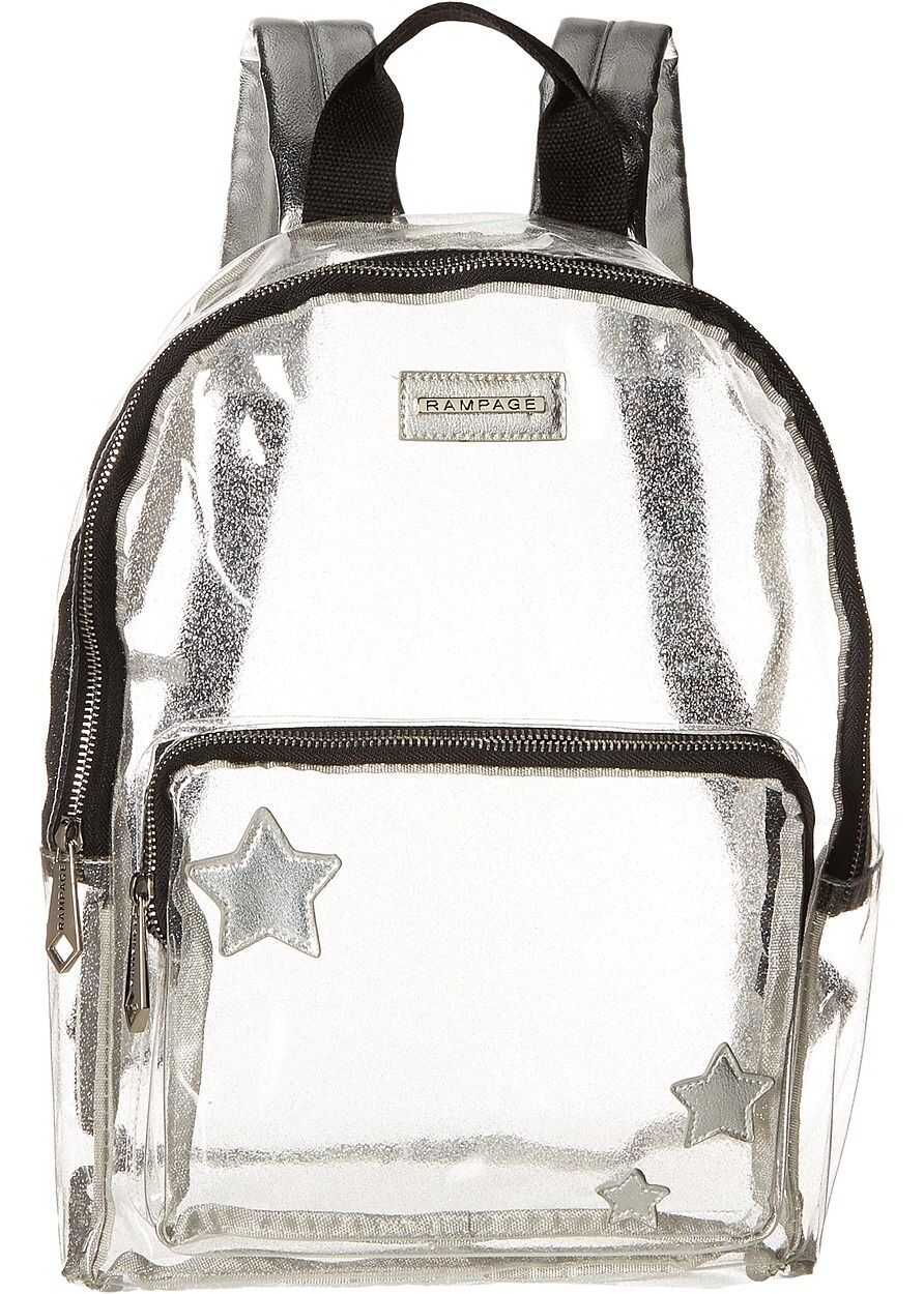 Rampage Clear Dome Backpack with Front Stars Silver
