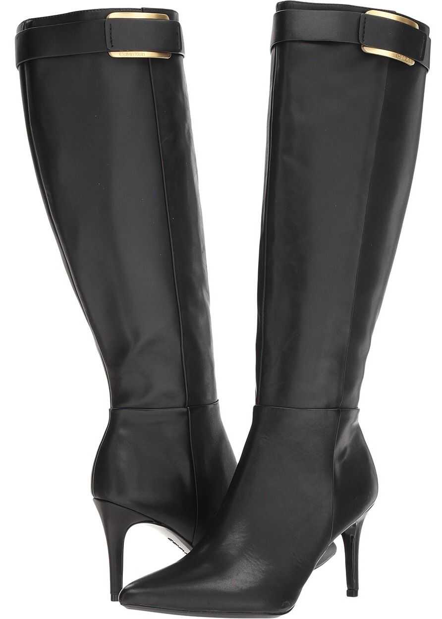 Cizma Calvin Klein Glydia Wide Calf Black Nappa