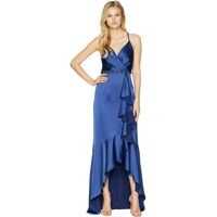 Rochii elegante Cascade Ruffle Satin High-Low Slip Gown Femei