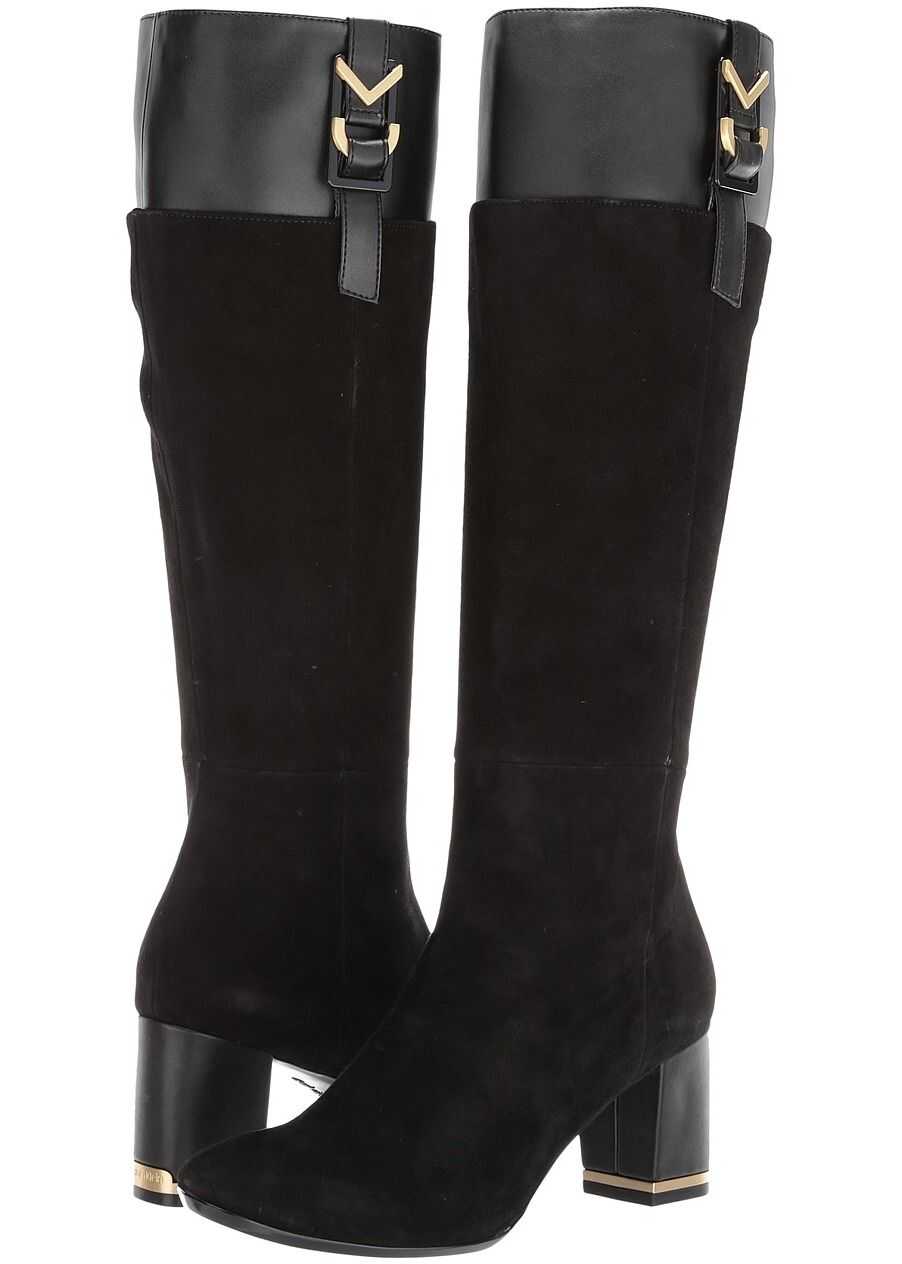 Cizma Calvin Klein Candace Black Leather Suede/Cow Silk