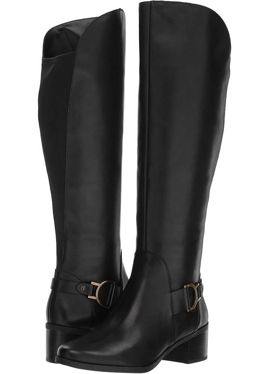 Cizma Anne Klein Jamee Riding Boot Black Leather
