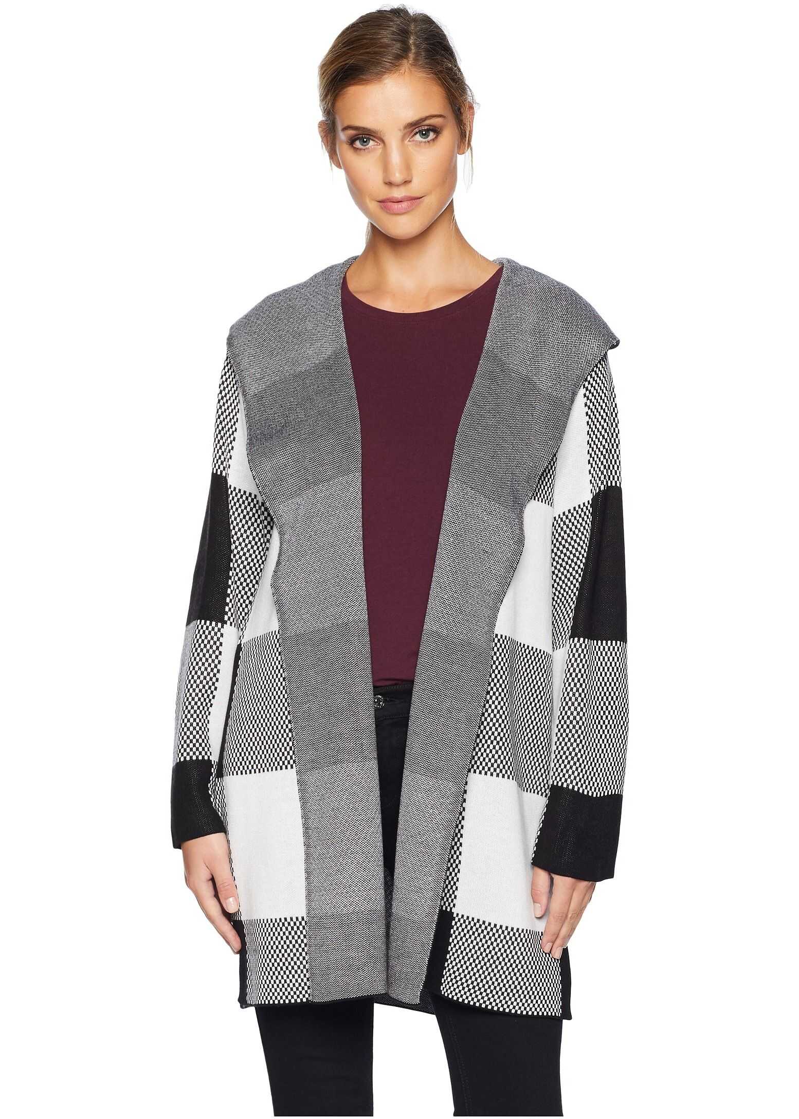 Long Check Jacket w/ Hood
