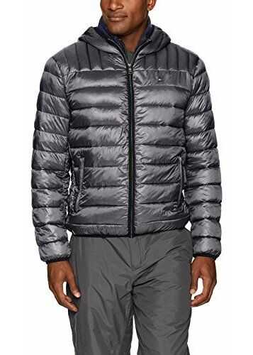 Tommy Hilfiger Men's Insulated Packable Jacket With Contrast Bib and Hood Graphite/Midnight Bib