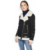 Geci de iarna Women's Moto Style Jacket with Shearling Linging and Pu Trim Detail Femei