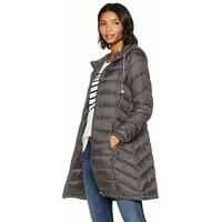 Geci de iarna Women's Mid Length Packable Down Chevron Quilt Coat Femei